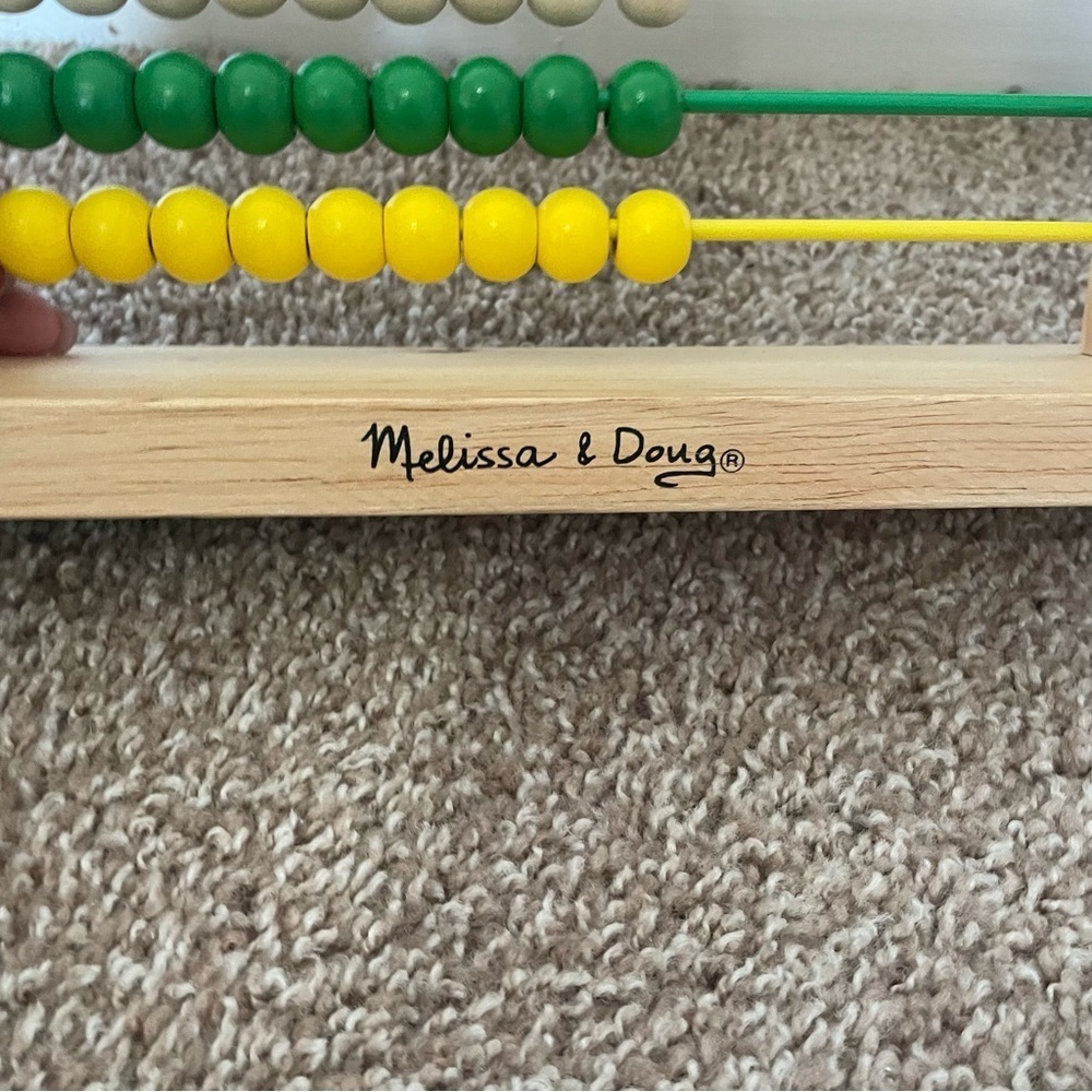 MELISSA & DOUG Abacus Math Child Counting Toy 100 Brightly-Colored Wooden Beads - Picture 2 of 4